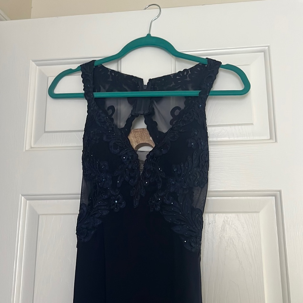 Long blue sequin dress/gown WORN ONCE